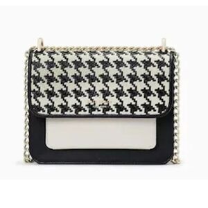 Kate Spade Remi Black Houndstooth Flap Chain Crossbody